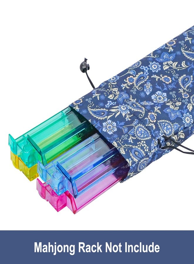 Jongyance Blue Protective Sleeve for Mahjong Racks & Pushers, American Mah-Jongg Accessory, Printed Drawstring Bag 23.6”(Empty Bag Only - Image 4